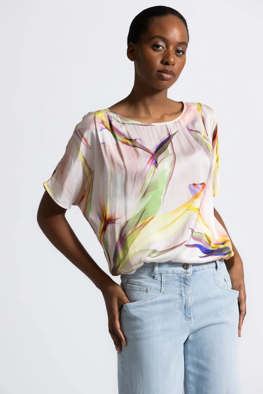 Blouses korte mouw roze Gigue
