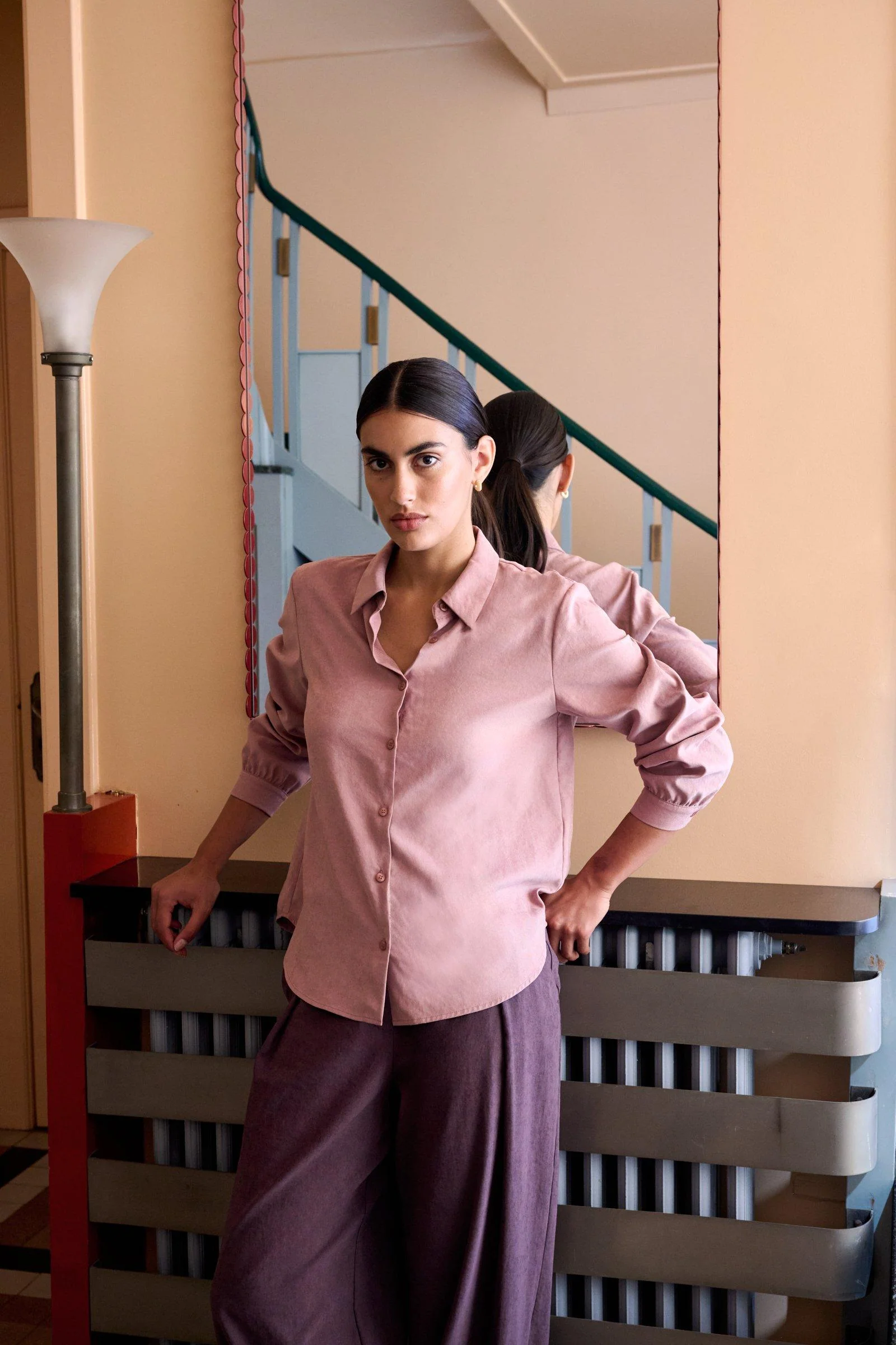 Blouses lange mouw roze Mayerline