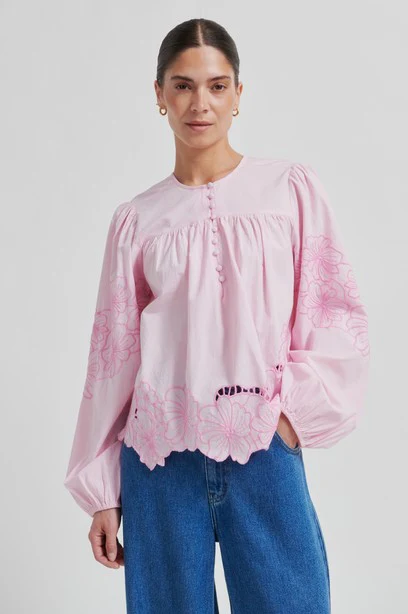 Blouses lange mouw roze Second Female