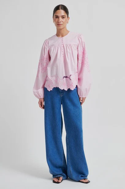 Blouses lange mouw roze Second Female - Image 3