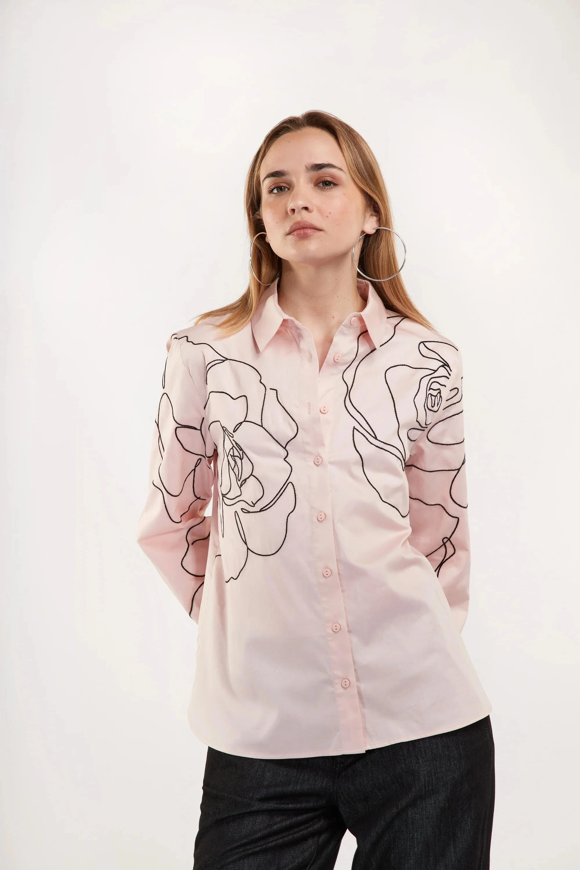 Blouses lange mouw roze Senso