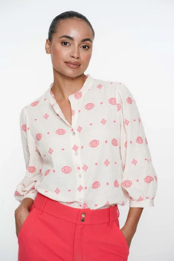 Blouses lange mouw wit Geisha - Image 5