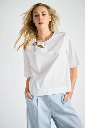 Blouses korte mouw wit Marie Méro