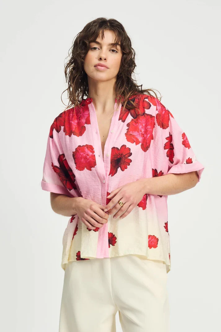 Blouses korte mouw roze POM Amsterdam