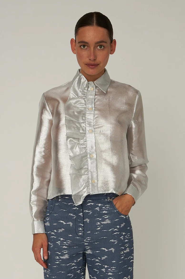 Blouses lange mouw zilver STELLA NOVA