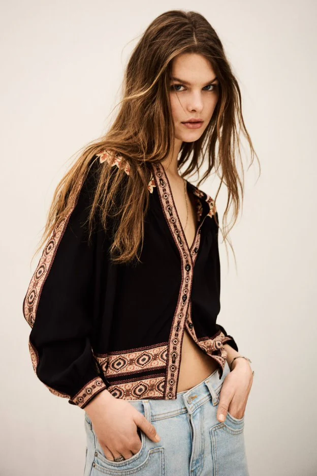 Blouses lange mouw zwart ba&sh