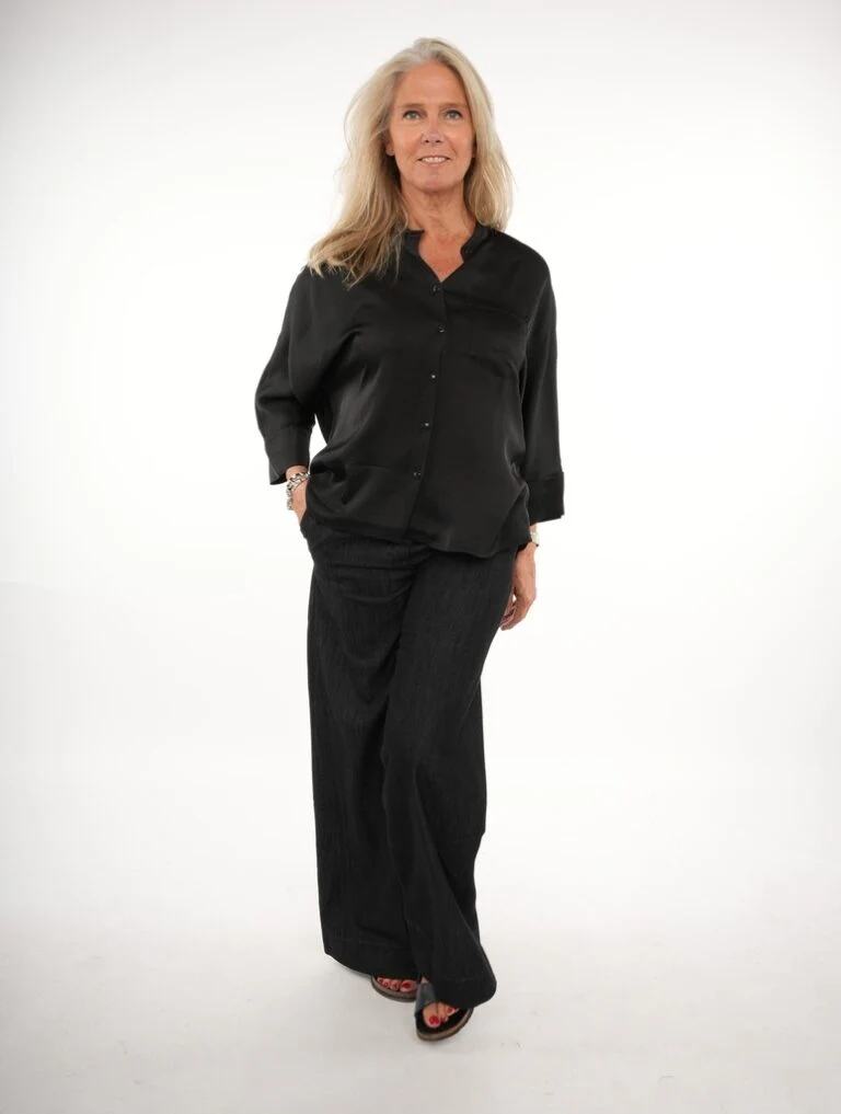Blouses lange mouw zwart BLACK ROSE
