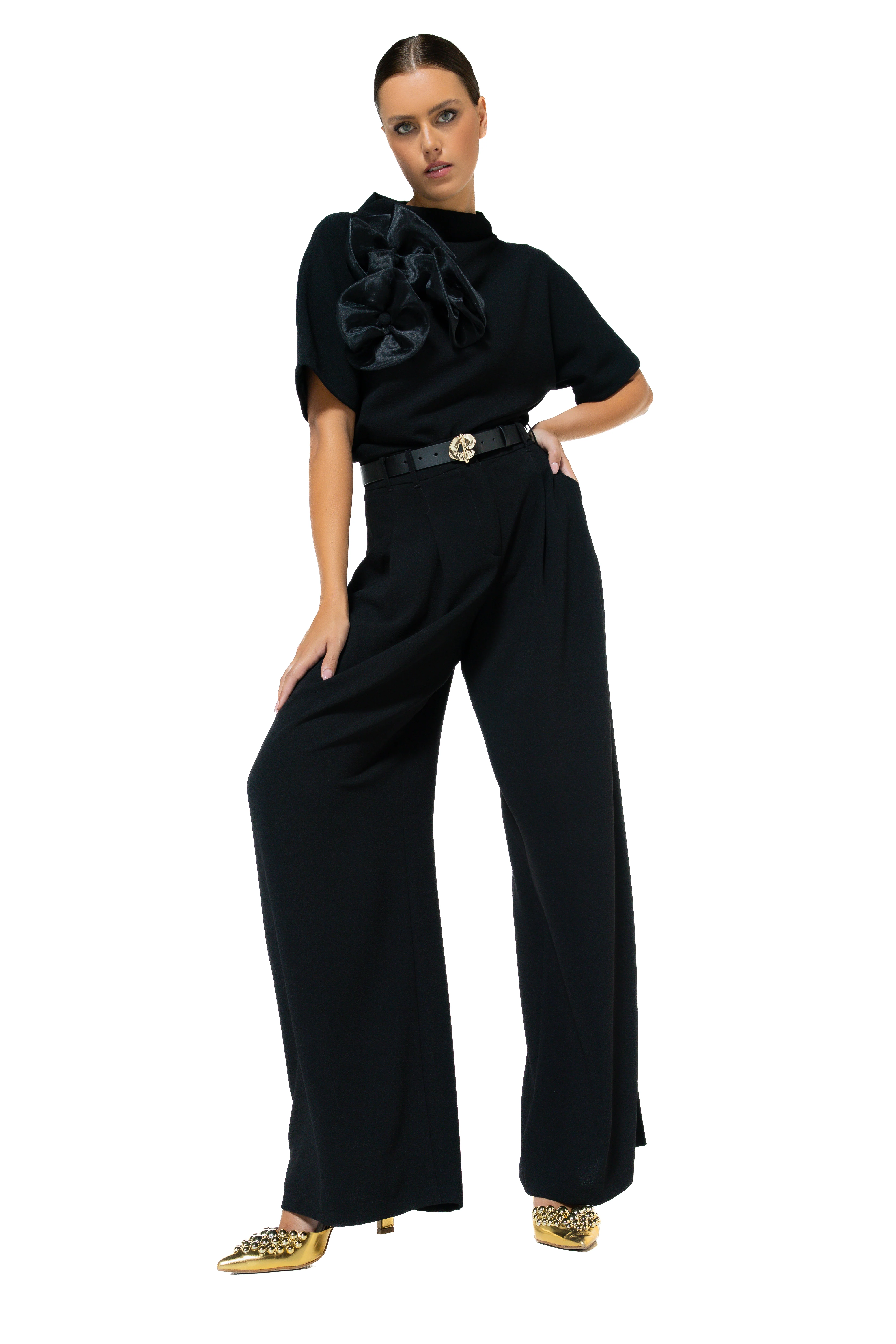Blouses korte mouw zwart Caroline Biss - Image 3