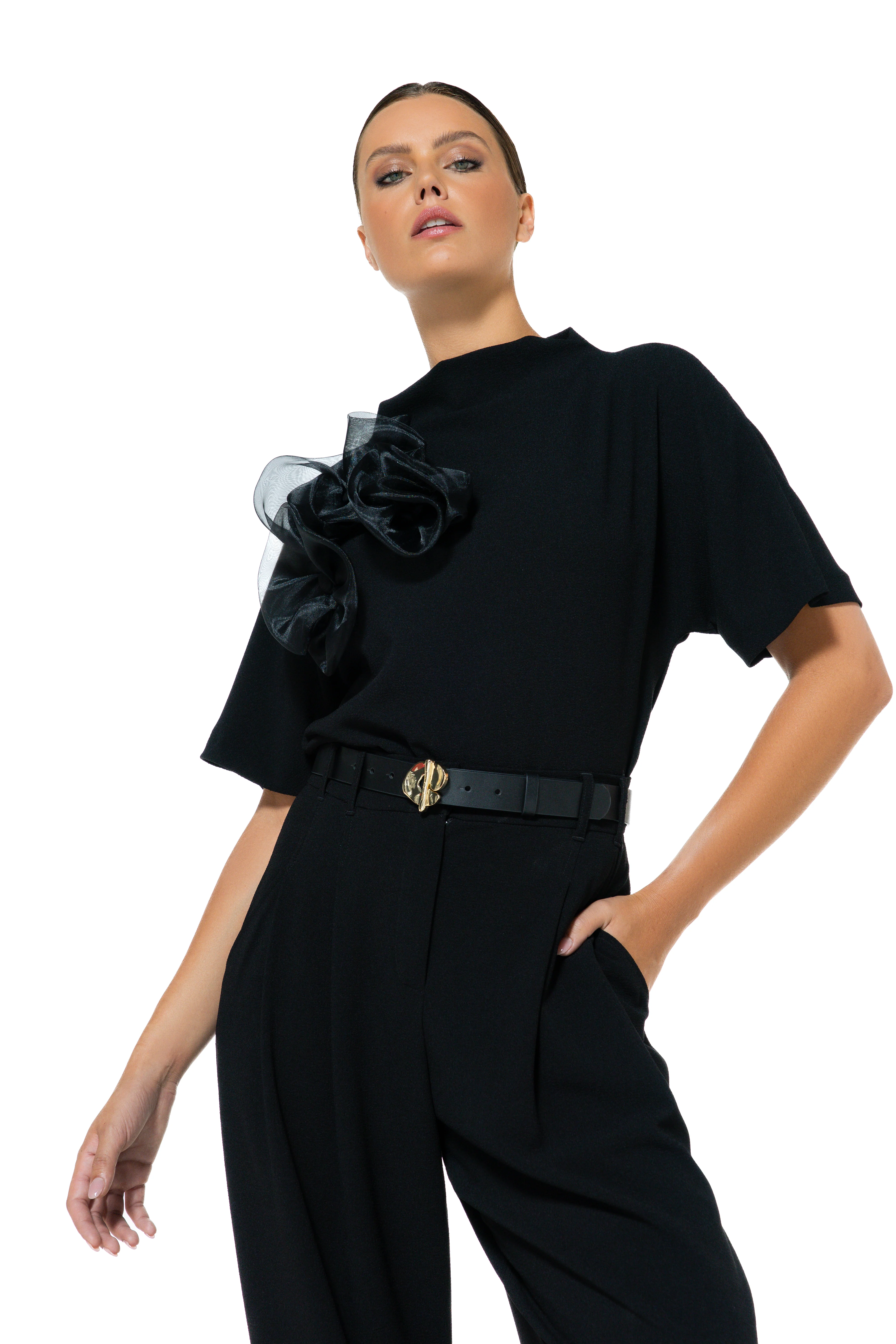 Blouses korte mouw zwart Caroline Biss - Image 4