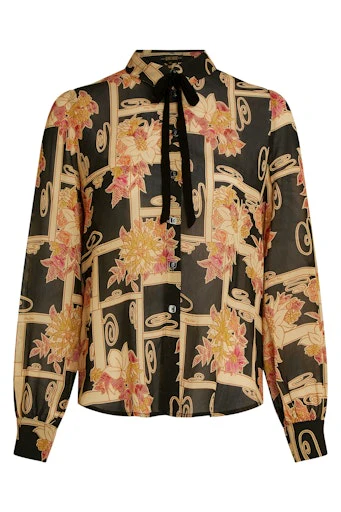 Blouses lange mouw zwart King Louie