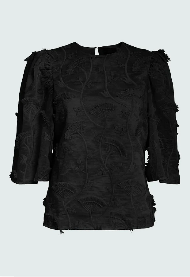 Blouses lange mouw zwart Minus