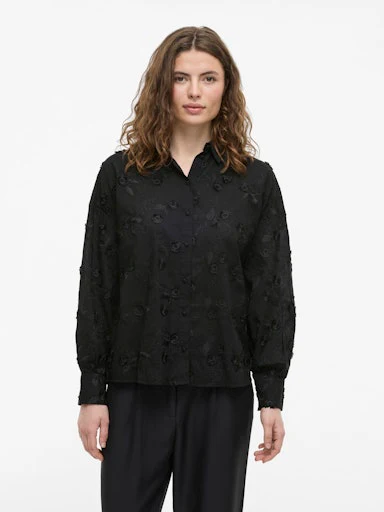 Blouses lange mouw zwart VILA - Image 3