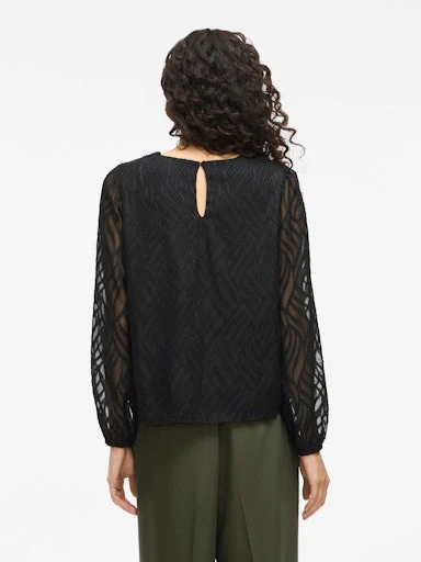Blouses lange mouw zwart VILA - Image 6