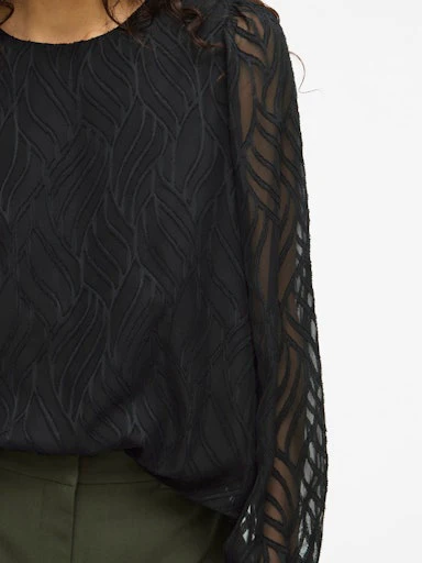 Blouses lange mouw zwart VILA - Image 7