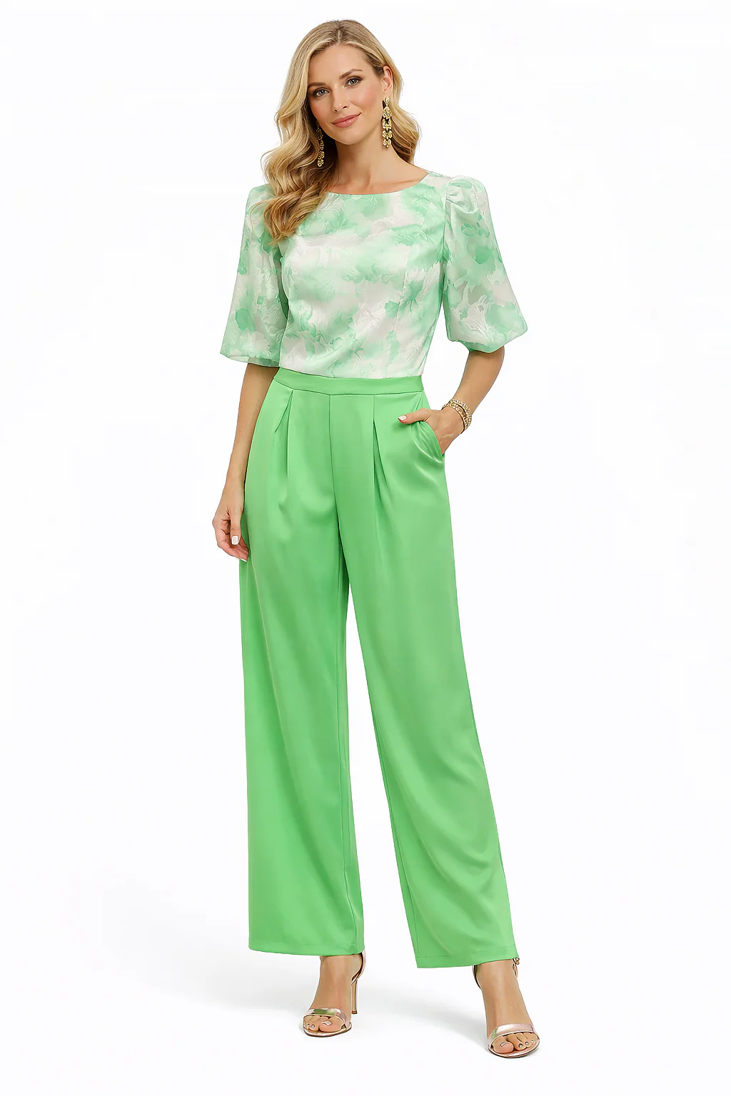 Broeken groen Linea Raffaelli