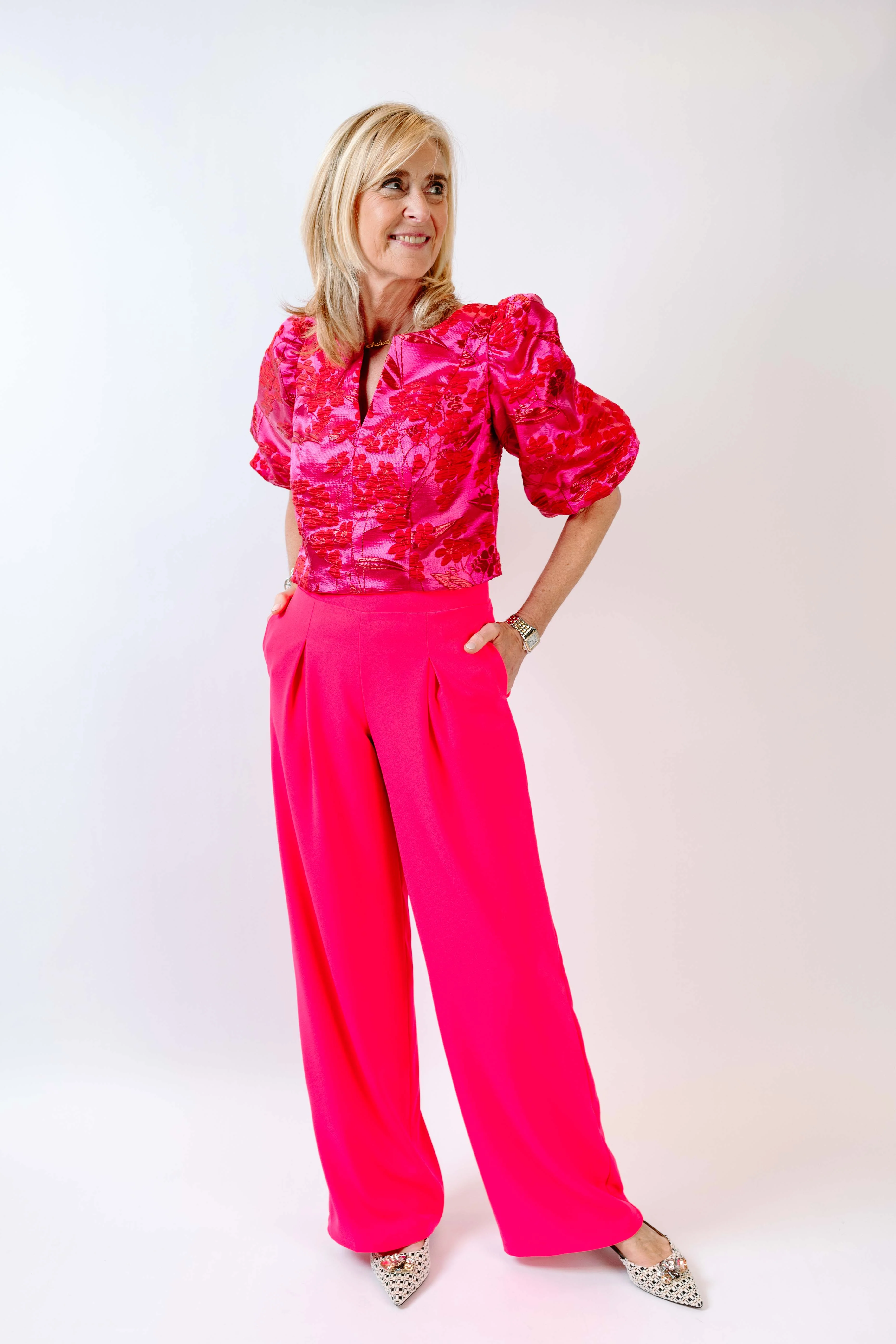 Broeken roze Linea Raffaelli