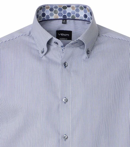 Hemden extra lange mouw blauw VENTI - Image 3