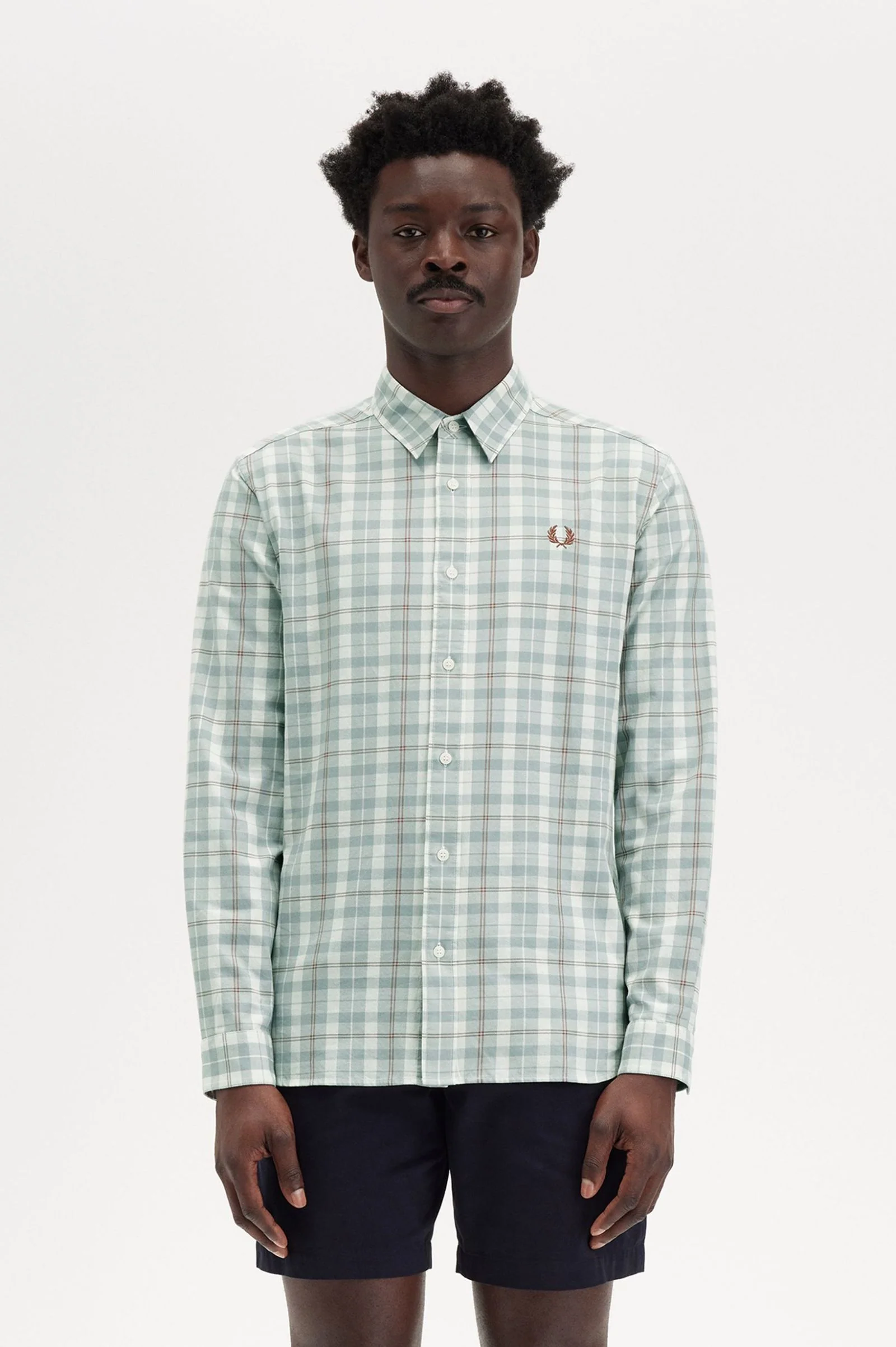 Hemden korte mouw beige Fred Perry