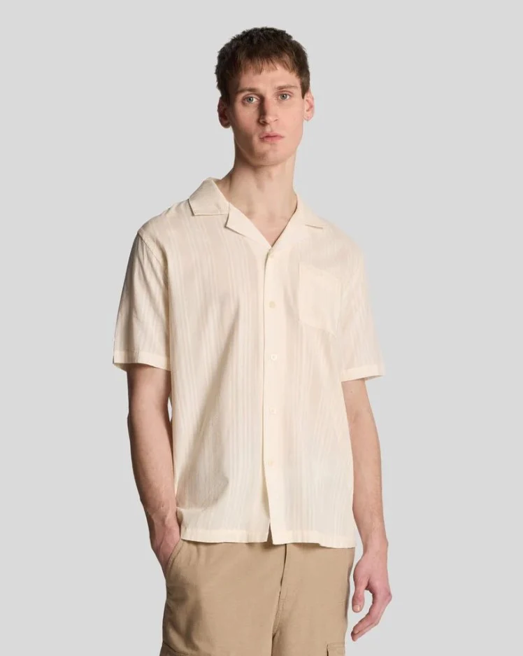 Hemden korte mouw beige Lyle & Scott