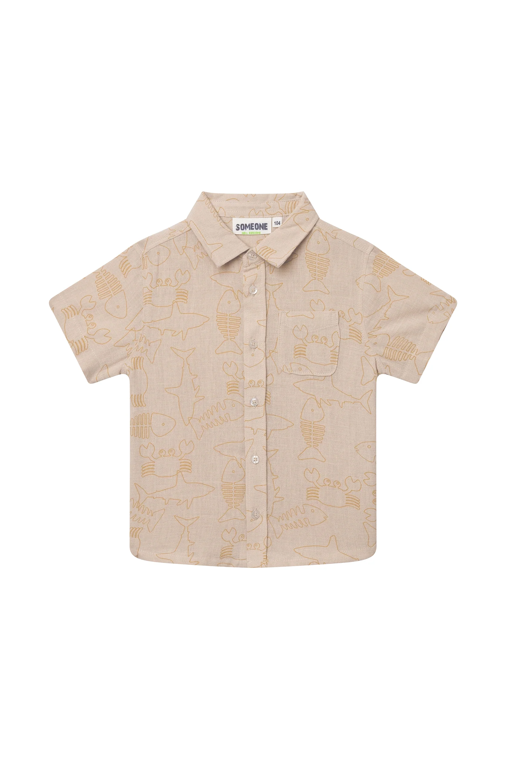 Hemden korte mouw beige Someone