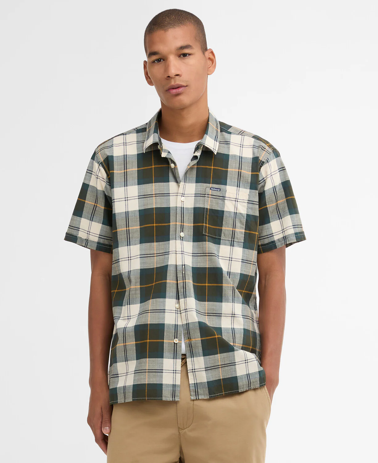 Hemden korte mouw blauw Barbour