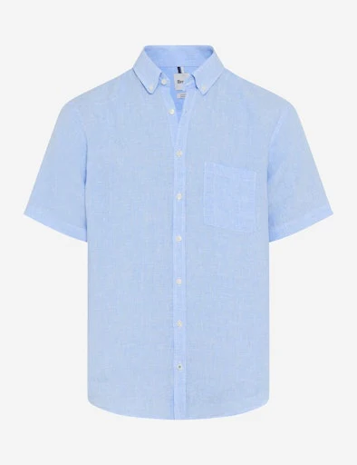 Hemden korte mouw blauw BRAX