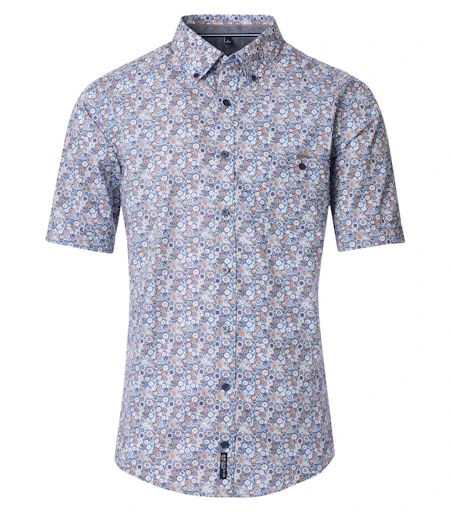Hemden korte mouw blauw Casa Moda