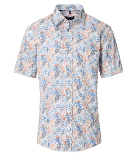 Hemden korte mouw blauw Casa Moda