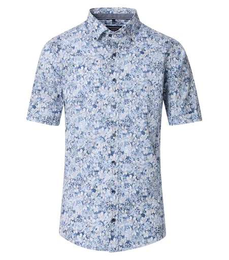 Hemden korte mouw blauw Casa Moda