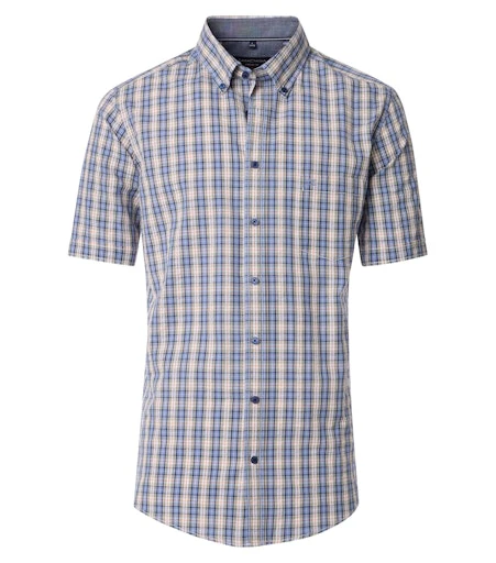 Hemden korte mouw blauw Casa Moda