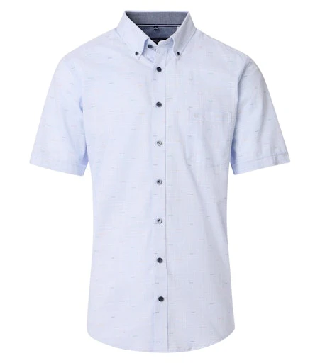 Hemden korte mouw blauw Casa Moda