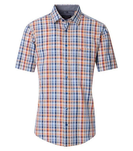 Hemden korte mouw blauw Casa Moda