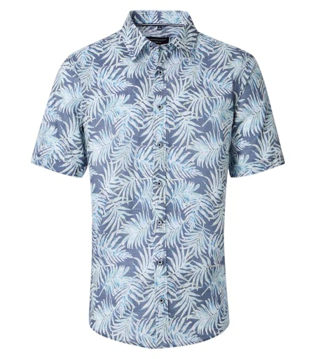 Hemden korte mouw blauw Casa Moda