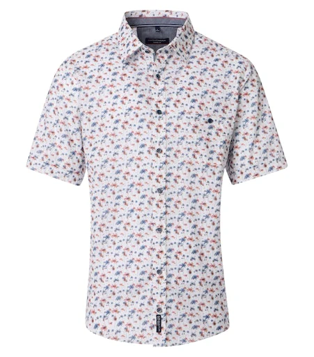 Hemden korte mouw blauw Casa Moda
