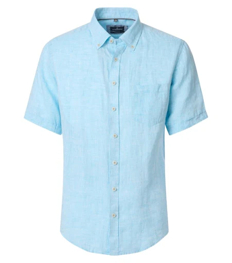 Hemden korte mouw blauw Casa Moda
