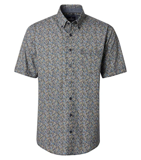 Hemden korte mouw blauw Casa Moda