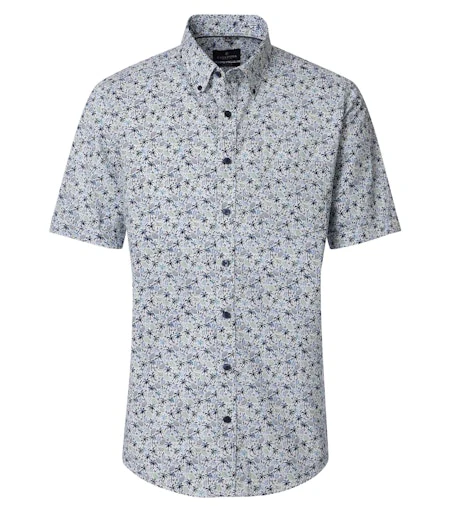 Hemden korte mouw blauw Casa Moda
