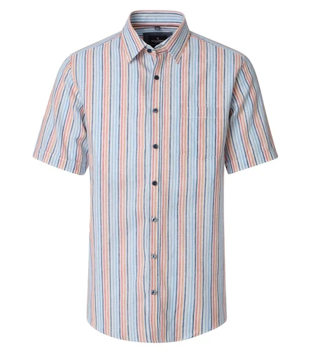 Hemden korte mouw blauw Casa Moda
