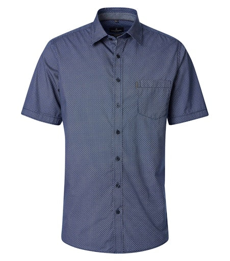 Hemden korte mouw blauw Casa Moda