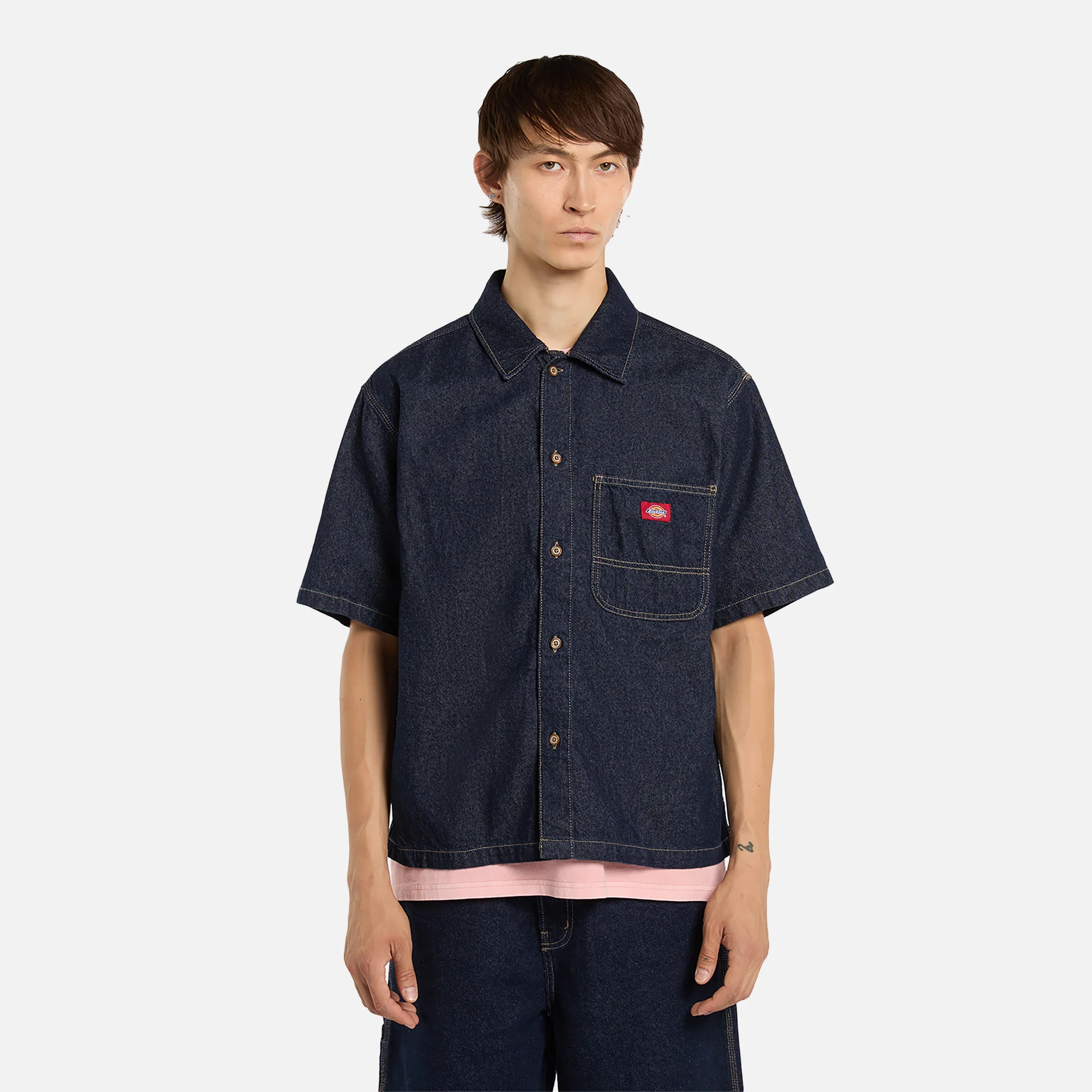 Hemden korte mouw blauw Dickies