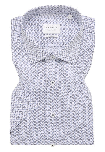 Hemden korte mouw blauw ETERNA