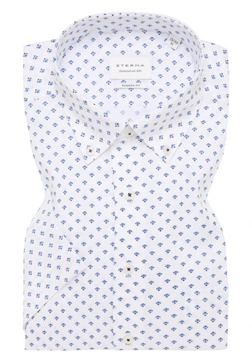 Hemden korte mouw blauw ETERNA