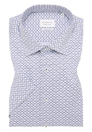 Hemden korte mouw blauw ETERNA