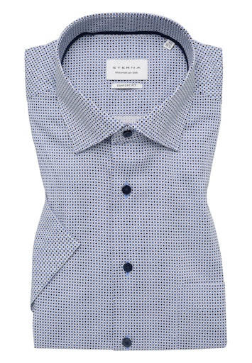 Hemden korte mouw blauw ETERNA