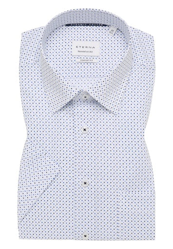 Hemden korte mouw blauw ETERNA
