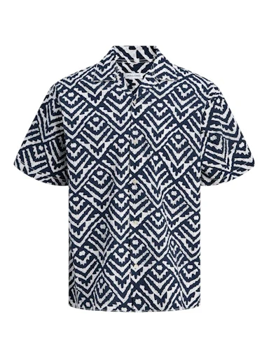 Hemden korte mouw blauw JACK & JONES JUNIOR