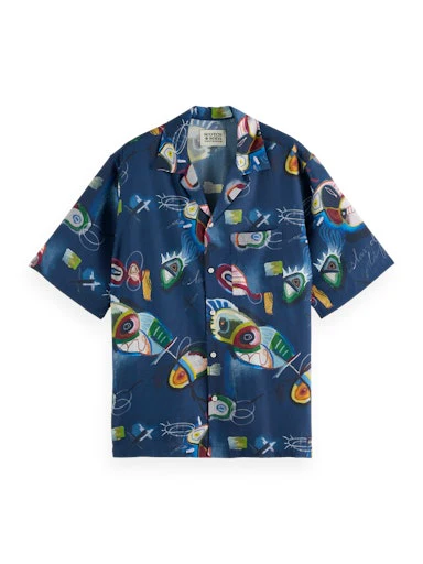 Hemden korte mouw blauw Scotch & Soda