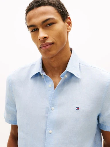 Hemden korte mouw blauw Tommy Hilfiger - Image 4