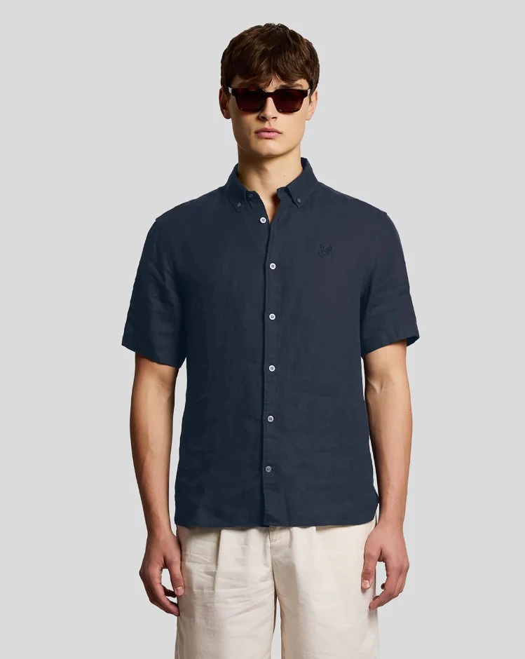 Hemden korte mouw grijs Lyle & Scott