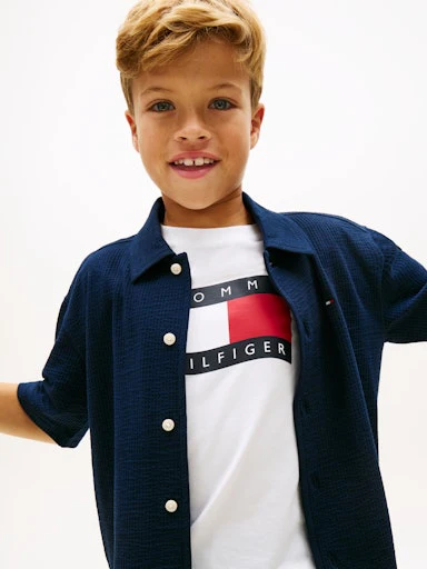 Hemden korte mouw navy Tommy Hilfiger - Image 4
